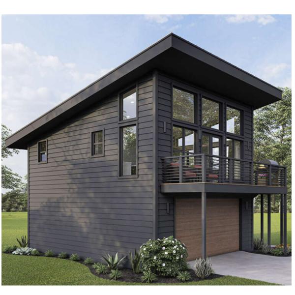 Tubes carrées en acier galvanisé 2 chambres à coucher bâtiment extérieur préfabriqué Container de livraison maison pour villa / jardin de cour chaude