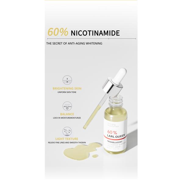 Etiqueta personal personalizada Cosméticos para el cuidado de la piel facial Esencia de suero Niacinamida aclarante Hidratante Esencia blanqueadora