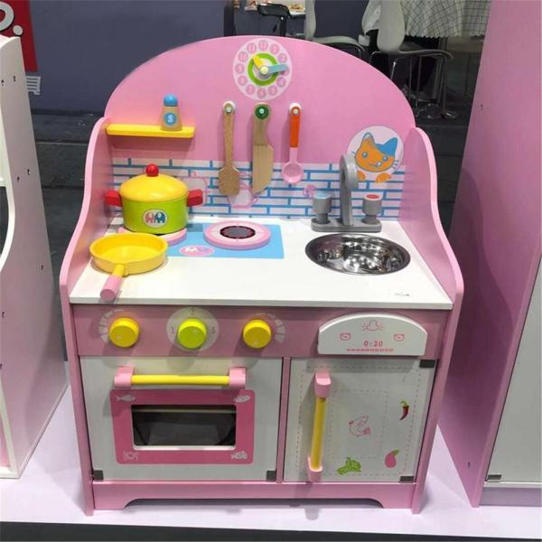 Игрушки театра столешницы кухни игры утварей 30cm розовые деревянные