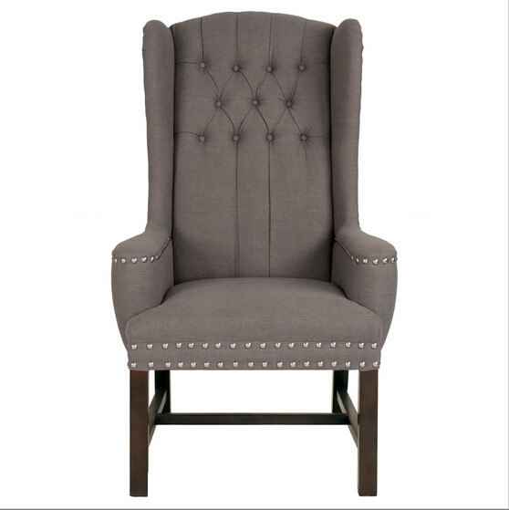 French luxury Chair Living Room linen Tufted Fabric Accent Chairs in 2018