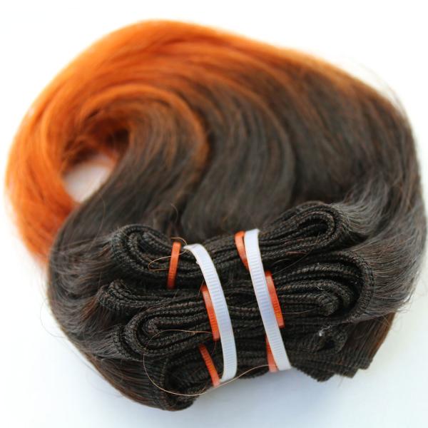 Short Hair Indian Human Hair Ombre Color Snail Curl Hair Weaves