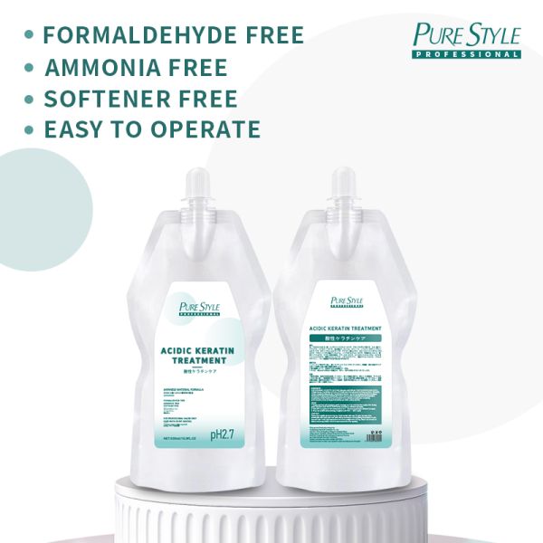 Traitement thermique capillaire à base d'acide Purestyle pour la réparation des cheveux, traitement brésilien à la kératine