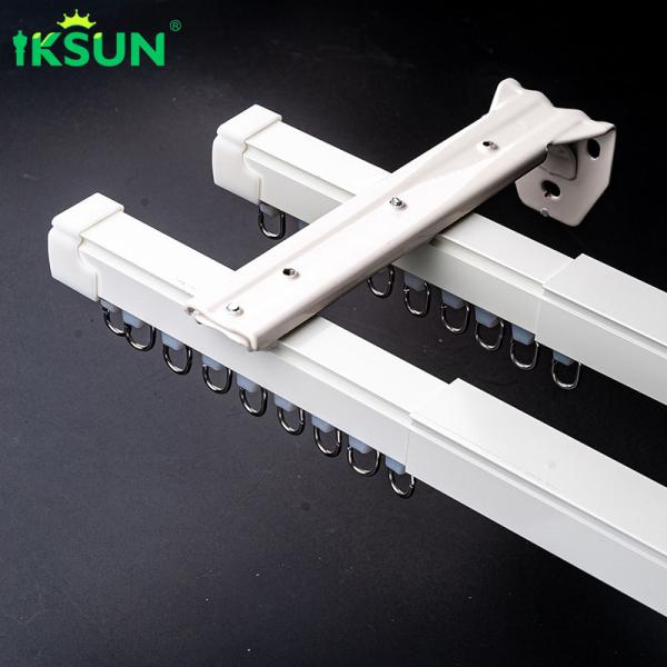 Metal Double Telescopic Curtain Track Extendable Wall Mounted