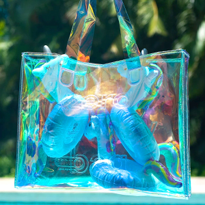 Reflective laser PU leather bag, Iridescent Tote, Fashion Holographic Handbag, Privacy Bag, Stadium Work Bag