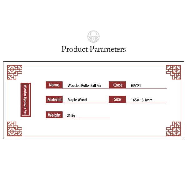 Escrita de firma de madera de arce retro 0.5mm Clip de metal bolígrafo comercial de rodillo