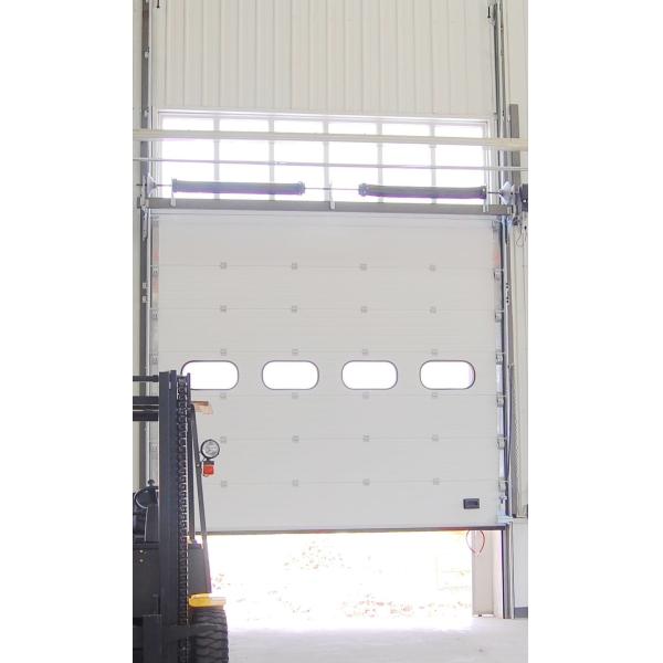 Wind Load Max 55m/S Industrial Sectional Doors Surface Embossing Anti Breaking