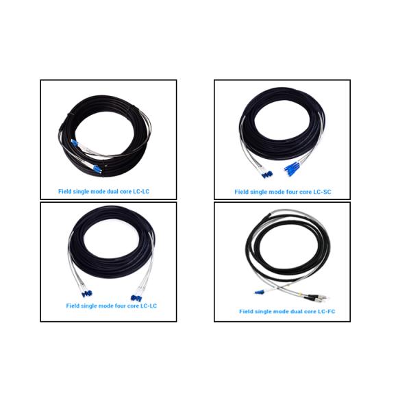 LC Armoured Single Mode Fiber Optic Patch Cords Outdoor Waterproof Fiber Optic Cable