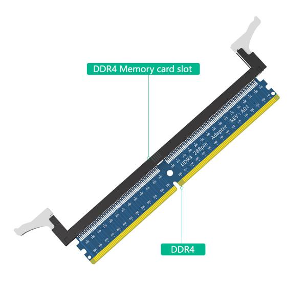 Adaptateur DDR4 288Pin Carte de protection de test de mémoire DDR4 Adaptateur DDR4 Convient pour les cartes mères DDR4 de bureau