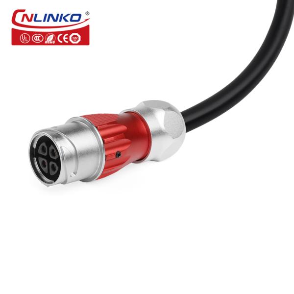 CNLINKO Industrial High Current Solar Battery Waterproof Rotary Power 220vac Male Female Plug Socket 4 Pin IP68 Connector