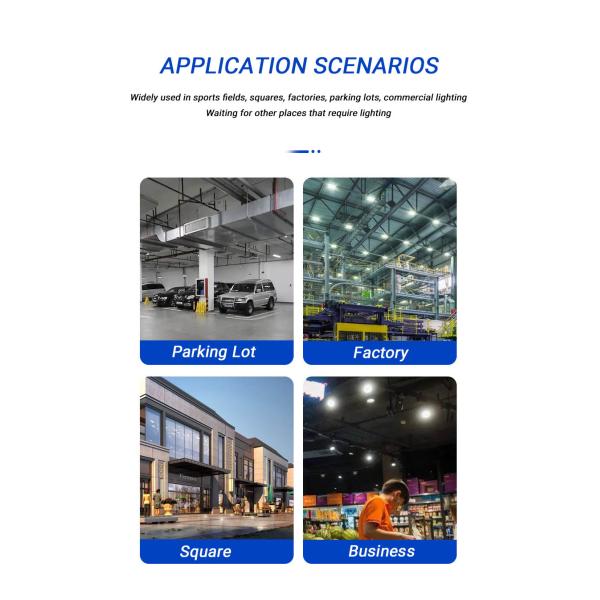 100W 200W 300W LED High Bay Lights for Garage and Indoor Warehouse Workshop Commercial Industrial Lighting AC200-240V