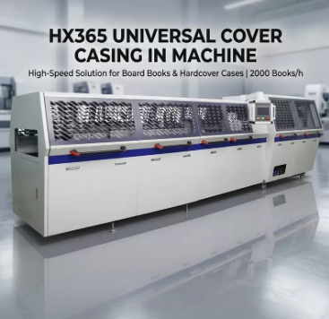 HX365 Universal Cover Casing In Machine Suitable for Various Book Sizes and Types Ensuring Uniform Cover Attachment Every Time