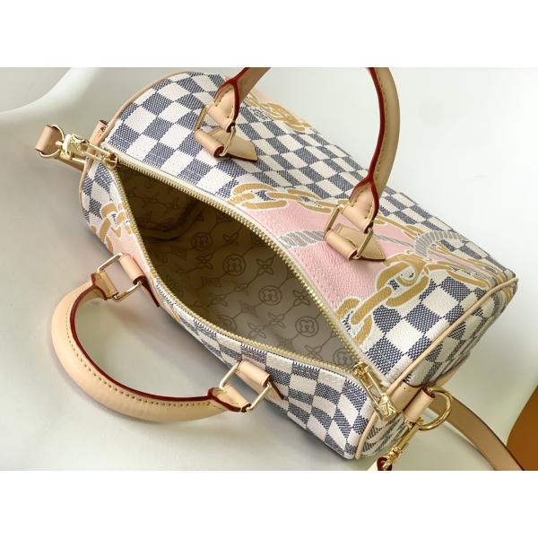 Покрытый холст скоростной Louis Vuitton Damier Azur 25 M46390