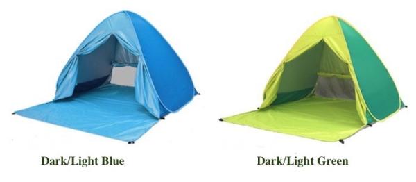 Tendas de acampamento ao ar livre Tenda de praia automática pop up tamanho mais Prata revestida 190T Poliéster 165 * 200 * 130cm à prova de sol com UV 50