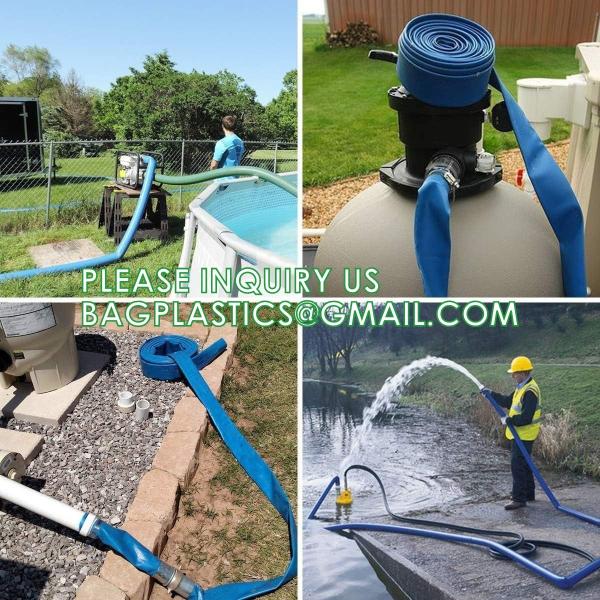 PVC Lay Flat Pump Discharge Hose With Aluminum Camlock C & E Fittings, Cam Lock Fitting Type F included, Heavy Duty