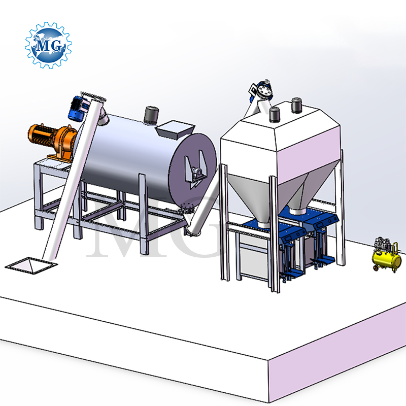 Small Area Occupied 25m3 20kw Dry Mix Powder Mortar Mixing Plant Skim Coat Gypsum Mixer Tile Adhesive Glue Grout Production Line