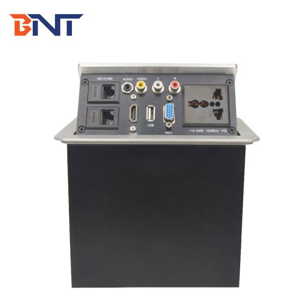 Aluminum alloy hydraulic popup desktop hidden power outlet for office system