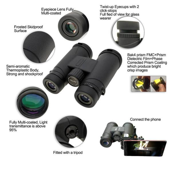 10x42 Factory Supplier Roof Prism Telescope Binoculars For Hunting