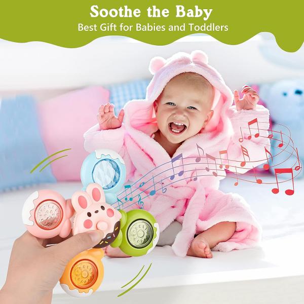 Gender-Neutral Baby Bath Spinner Toy for 2-4 Years Old Rotating and Detachable Sensory Gift