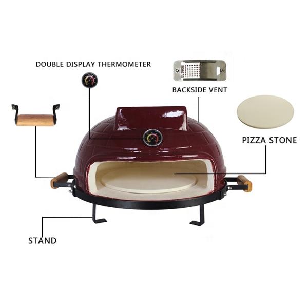 KIMSTONE 21 Inch Mini Outdoor Garden Portable China Wooden Burning Charcoal Pizzaofen Brick Pizza Oven Wood Fired Grill for Sale