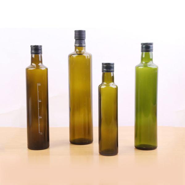 Food Grade Antique Olive Oil Bottle , Vinegar Lead Free Glass Sauce Bottles