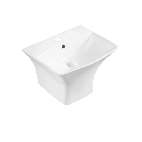 Luxury Fashion Design SWM9507-1 Bathroom Half Pedestal Sinks Soild Surface Wall Hung Sinks