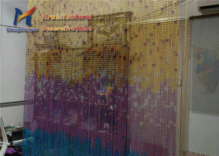 Экран мухы занавеса двери 12mm Chainmail гостиницы алюминиевый цепной