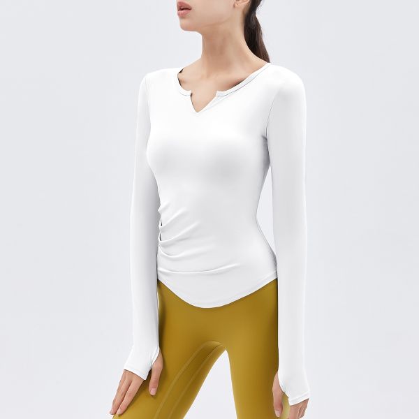 Women's Long Sleeve Yoga Top Mint Green Thumb Hole Cuffs Slim Fit for Workout