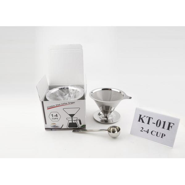 Paperless Stainless Steel Coffee Maker Gift Set 4 Cups With Fixed Base