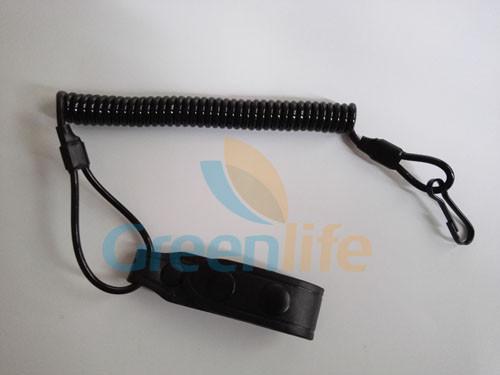 New Arrival High Quality Retention Device Black Coiled Steel Cable w/Protective Leather Belt Secure to Pistol