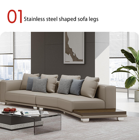 Sofá Horizon Italiano Moderno Simple Sala de Estar Villa Piso Plano Grande Club Social Casa de Familia Sofá Combinado Esquinero