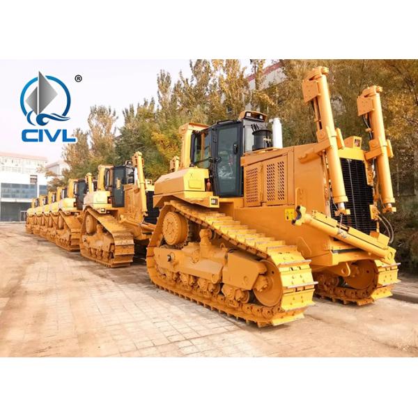 420HP Yellow Hydraulic Shantui Bulldozer SD42, Operation Weight 53T With Cummins Engine, ROPS Cabin, Ripper