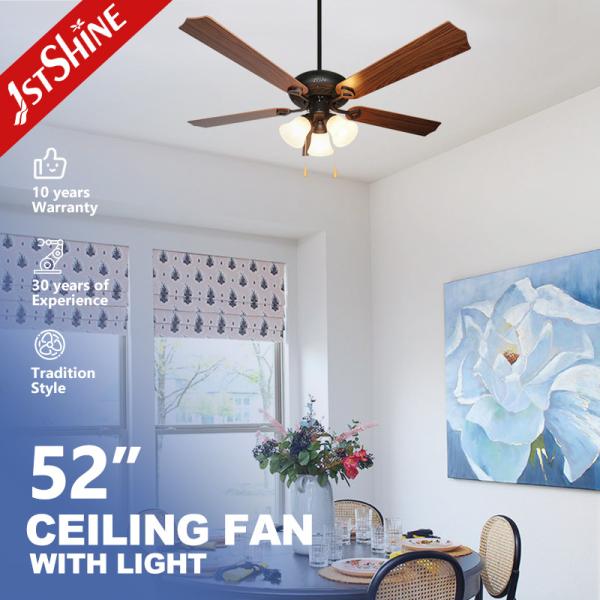 Classic 5-Blade Ceiling Fan with Pull Chain MDF Blades AC Motor