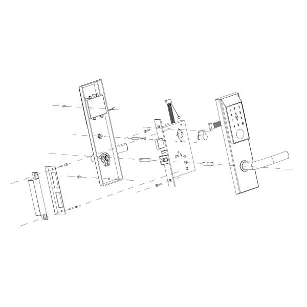cerradura de puerta sin llave de Digitaces del grueso de 45m m DC6V AA alcalina para el hotel casero