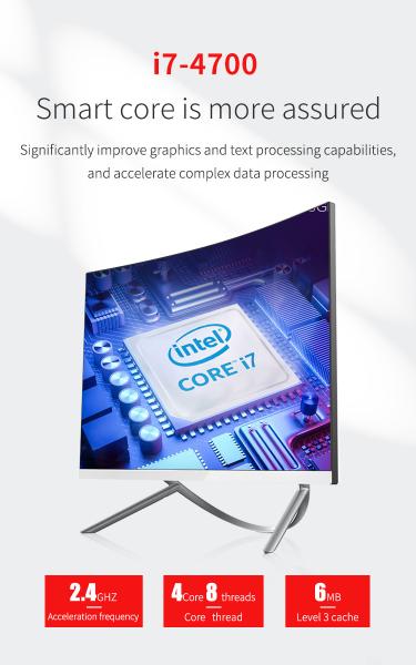 FHD curvou o PC da polegada AIO da tela 27