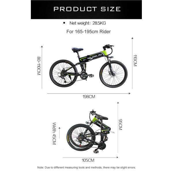6061 Alu Frame 26 Inch Electric Folding Bike 48V Brushless Geared