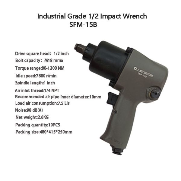 Customized 1/2 Inch Pneumatic Impact Wrench with 80-1200 NM Torque for Auto Repair