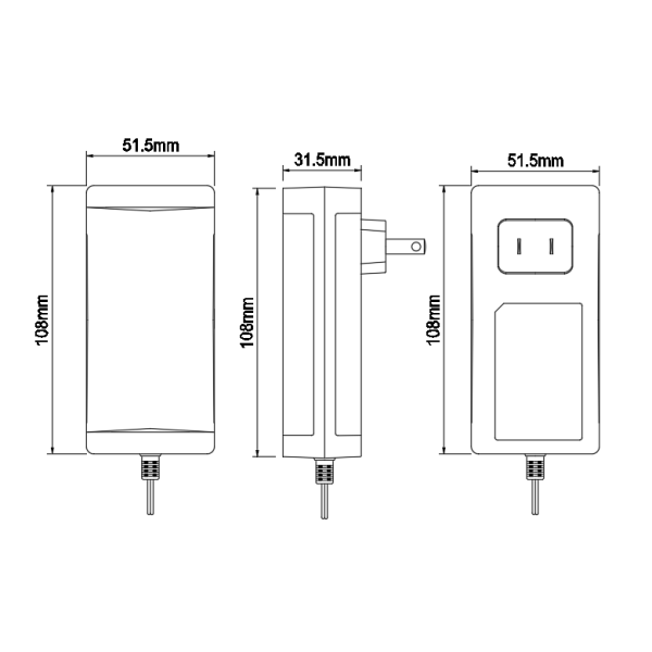 60W High Efficiency UL Certified Wall Plug Adapter for LED Strips and Audio Amplifiers