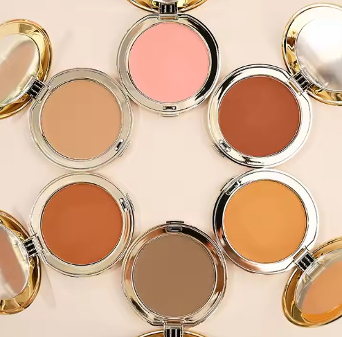 Poudre compacte de maquillage avec logo privé, cosmétiques personnalisés, marque de distributeur