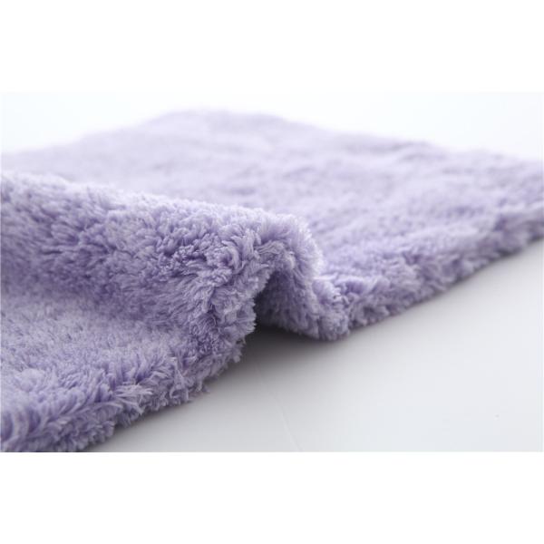 20x40cm purple color microfiber microfibre plush coral fleece towel
