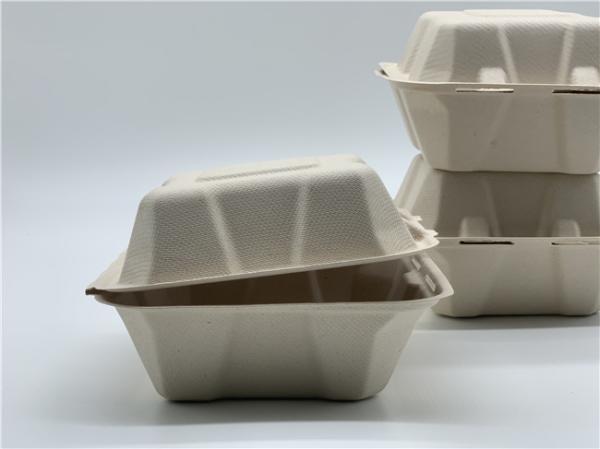 Hamburger do bagaço recipientes para viagem biodegradáveis de 6 polegadas 20g