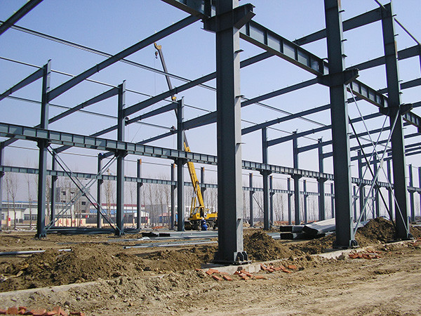 Prefab Steel Warehouse Buildings , Welded / Hot Rolled Steel Structure Storage Warehouse