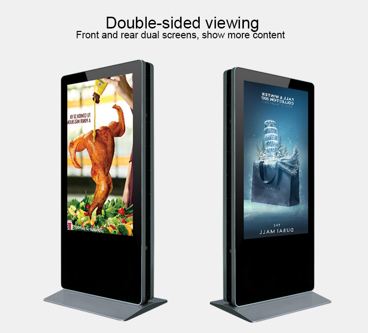 Пол стоя двойная машина рекламы экрана TFT LCD