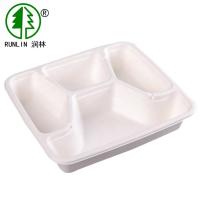 Plateaux servants écologiques de déjeuner de compartiment d'Akeaway de pulpe recyclable de bagasse 5