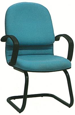 Metal Tube Colorful Fabric Office Chairs No Wheels With PP Cover Stylish