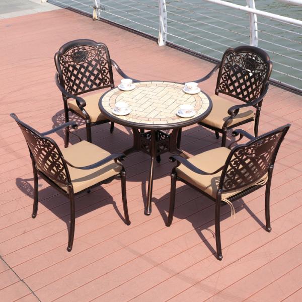 Outdoor Furniture Garden Dining Set Round Cast Aluminum Set with Customizable Options