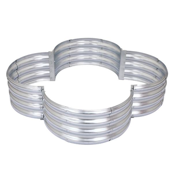 Galvanized Raised Garden Beds Outdoor Planter For Gardening Vegetables 3*3*1 Ft Irregular Sharp Metal Garden Box(Sliver)