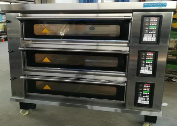 High Durability Commercial Gas Bread Ovens , 12 Trays Gas Deck Oven With Steam