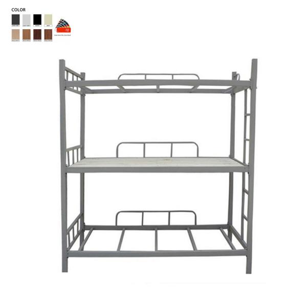 Black Metal Frame Triple Bed Adult 3 Tier Bed Steel Home Business Furniture China Factory
