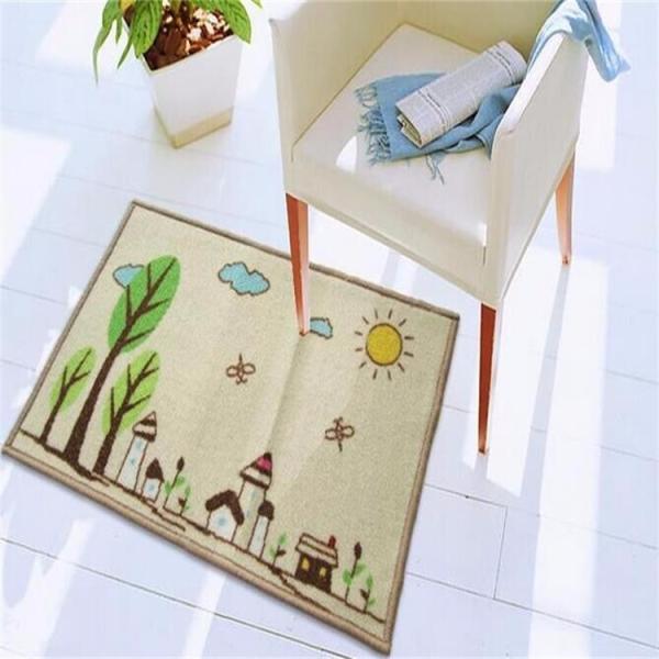 Wholesale cute print cartoon fish nylon material floor rug