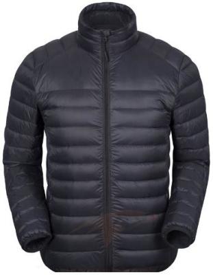 Packable Mens Light Down Jacket Standard Thickness Plain Dyed Type Sustainable